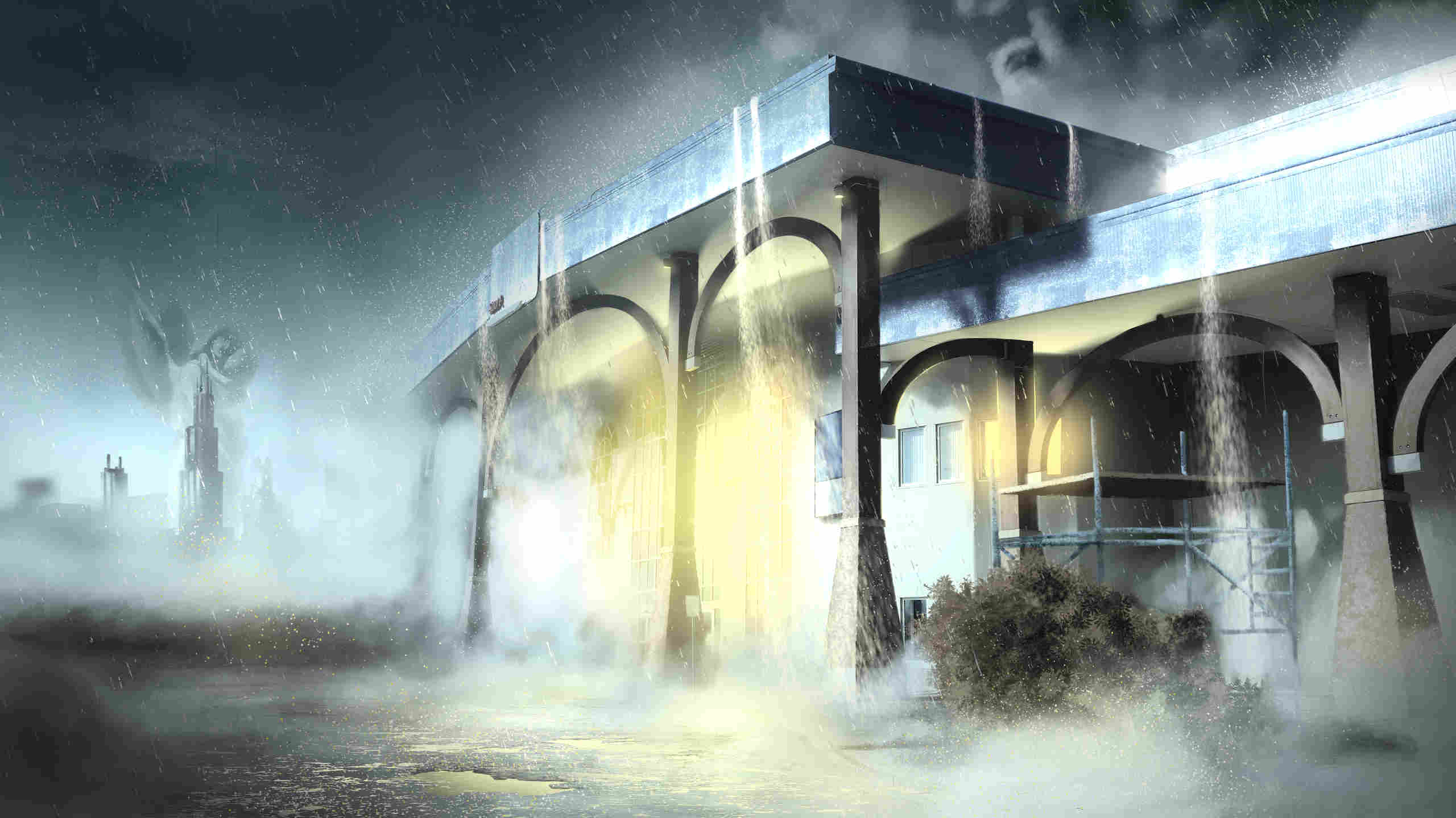 Base render of 3D environment before processing