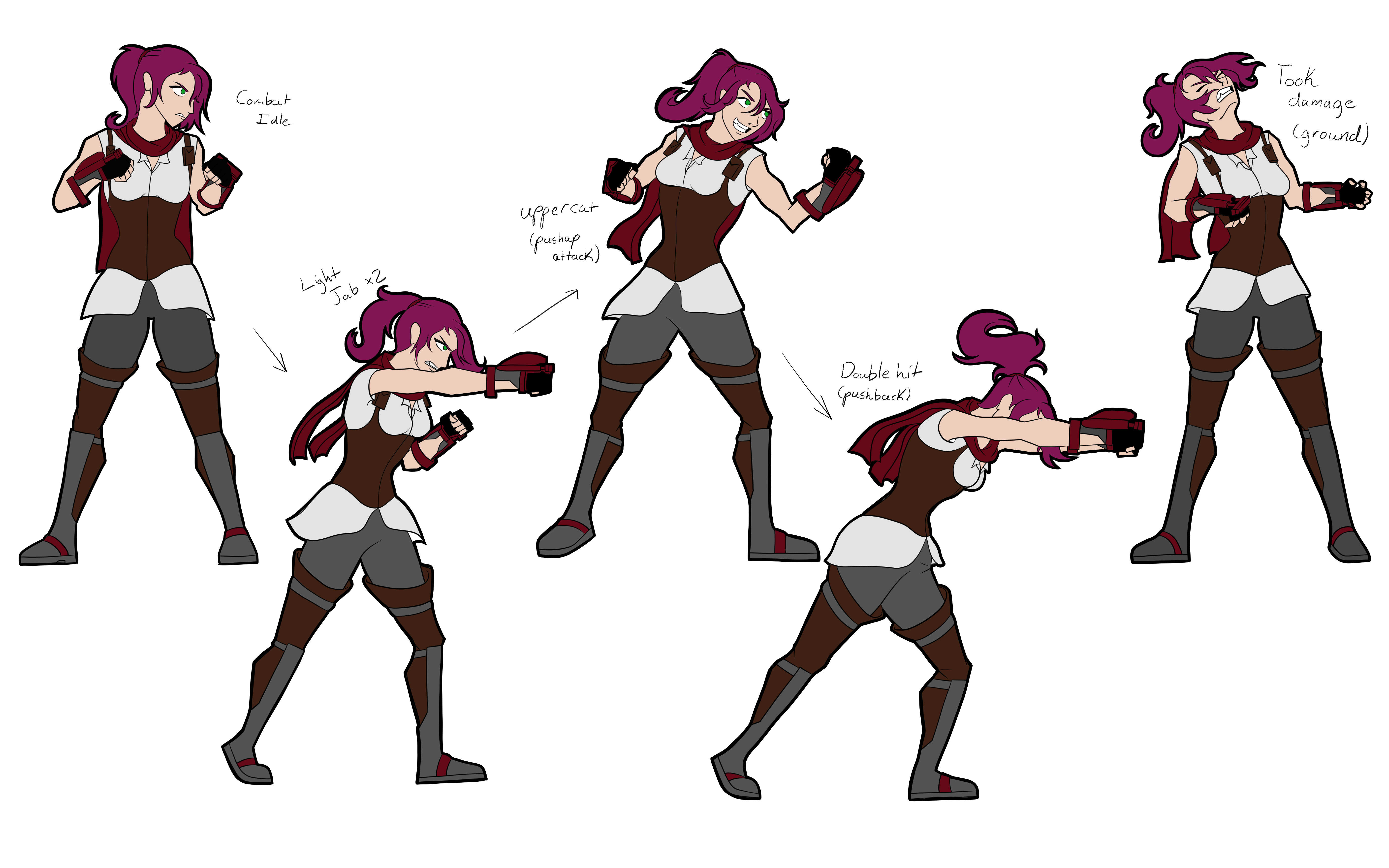 Key frames of attack 
        animation for Eiva